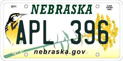 NE license plate APL396