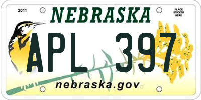 NE license plate APL397