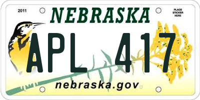 NE license plate APL417