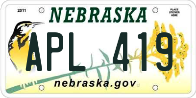 NE license plate APL419