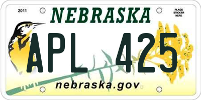 NE license plate APL425