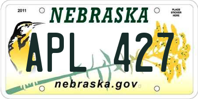 NE license plate APL427