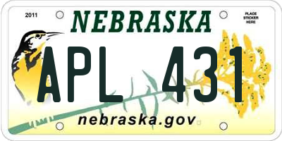 NE license plate APL431