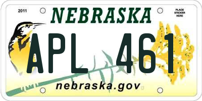 NE license plate APL461