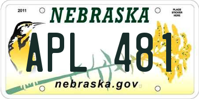 NE license plate APL481