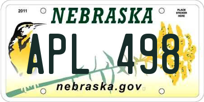 NE license plate APL498