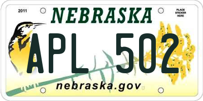 NE license plate APL502
