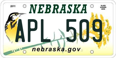 NE license plate APL509