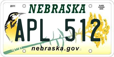 NE license plate APL512
