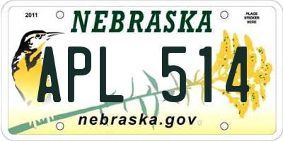 NE license plate APL514