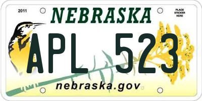 NE license plate APL523