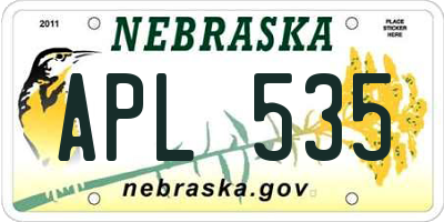 NE license plate APL535