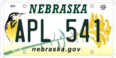 NE license plate APL541