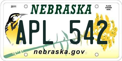 NE license plate APL542