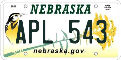 NE license plate APL543
