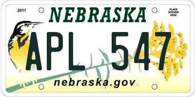 NE license plate APL547