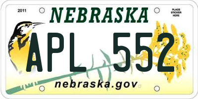 NE license plate APL552