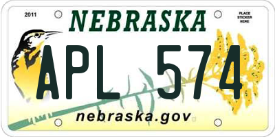 NE license plate APL574