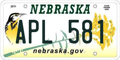 NE license plate APL581
