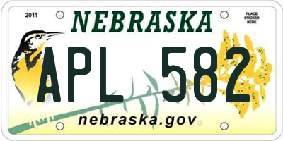 NE license plate APL582