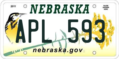 NE license plate APL593