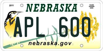 NE license plate APL600