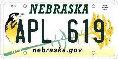 NE license plate APL619