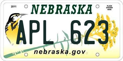NE license plate APL623