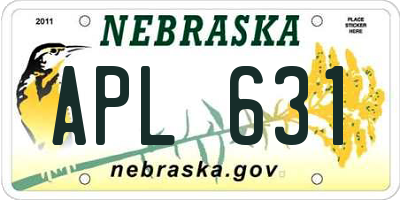 NE license plate APL631