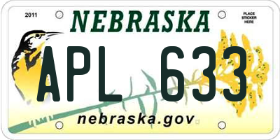 NE license plate APL633