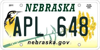 NE license plate APL648