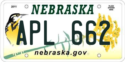 NE license plate APL662