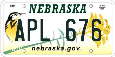 NE license plate APL676