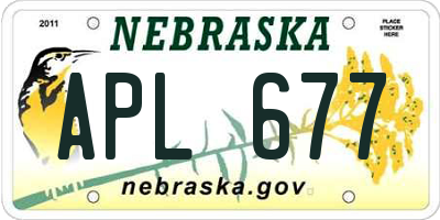 NE license plate APL677