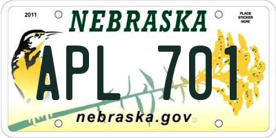 NE license plate APL701