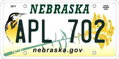 NE license plate APL702