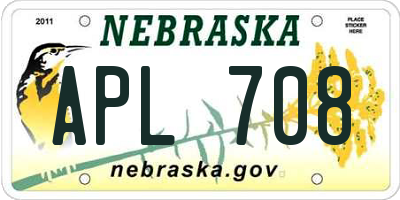 NE license plate APL708