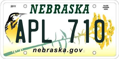 NE license plate APL710