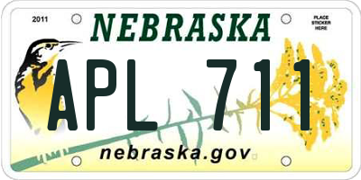 NE license plate APL711