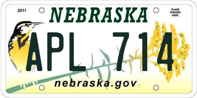 NE license plate APL714