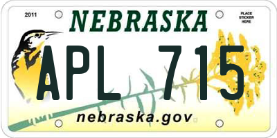 NE license plate APL715