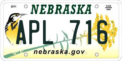 NE license plate APL716
