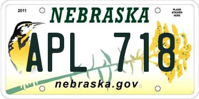 NE license plate APL718