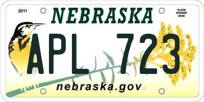 NE license plate APL723