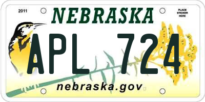 NE license plate APL724