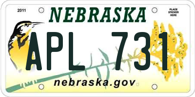 NE license plate APL731