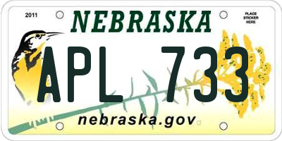 NE license plate APL733