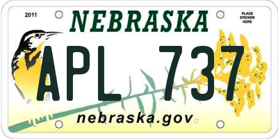 NE license plate APL737