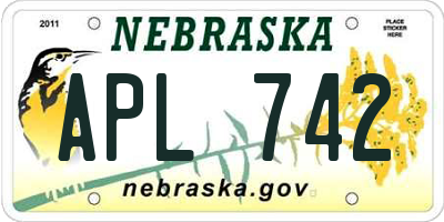 NE license plate APL742