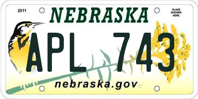 NE license plate APL743